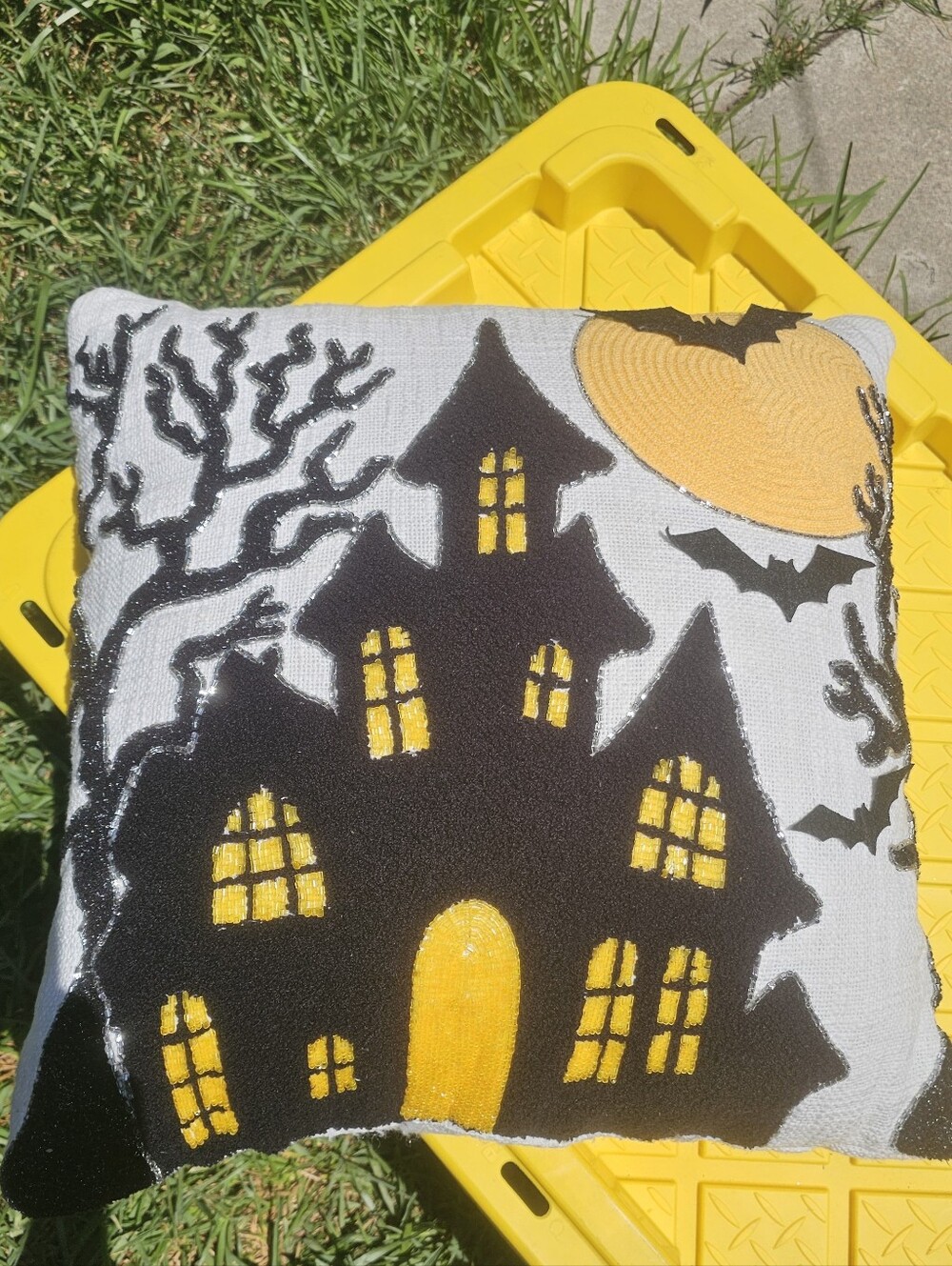 Halloween Haunted House Accent Throw Pillow
